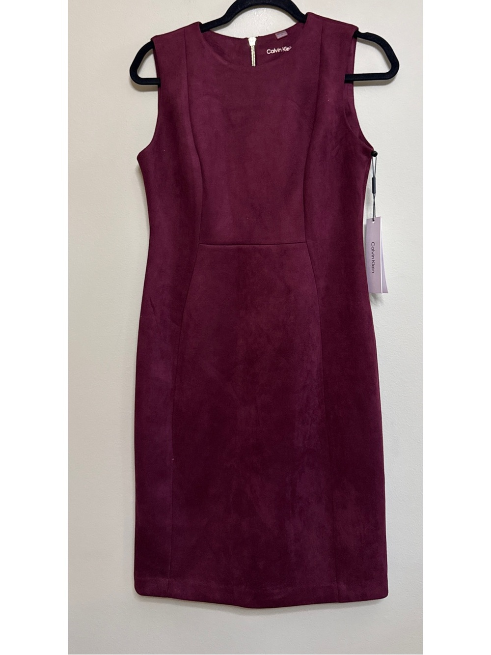 Sleeveless Suede Sheath Dress - Picture 4 of 8